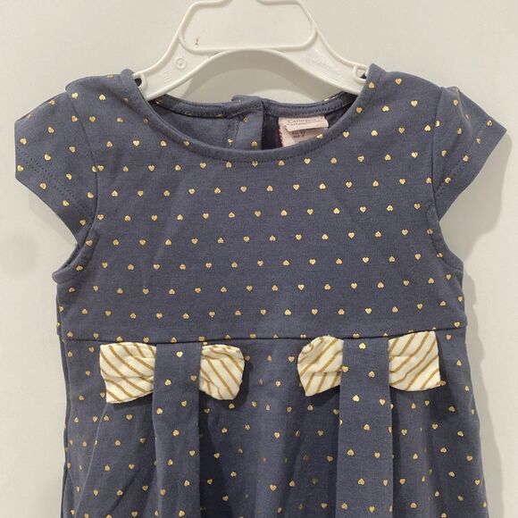 Catherine Malandrino Blue and Gold Polka Dot Kids Top Size 24M - Picture 2 of 6